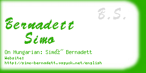 bernadett simo business card